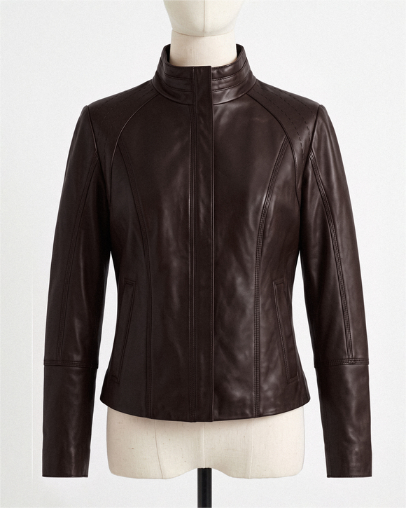 Quince Jackets & Blazers - 100% Leather Stand-Collar Jacket